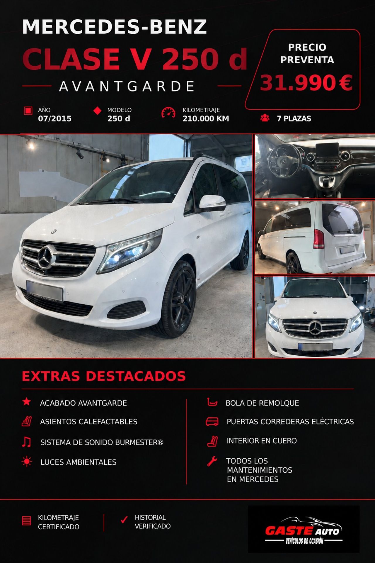 Mercedes Clase V V 250 BlueTEC Avantgarde Largo